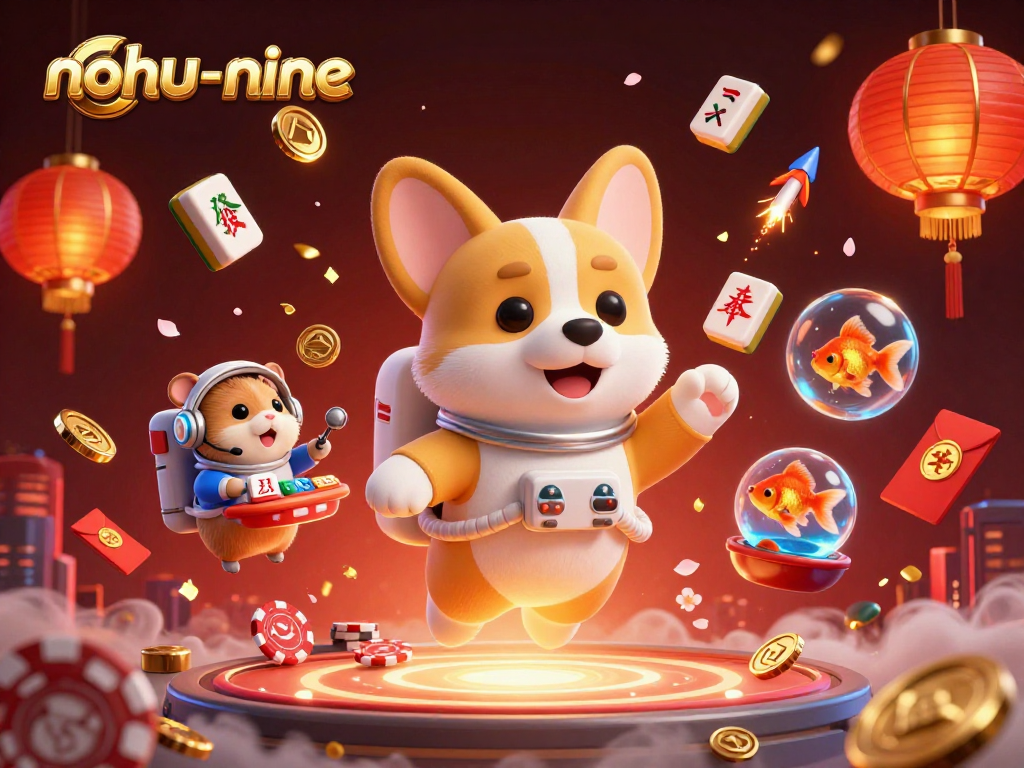 Experience the excitement of nohu-nine with vibrant casino elements in a dynamic 3D scene.