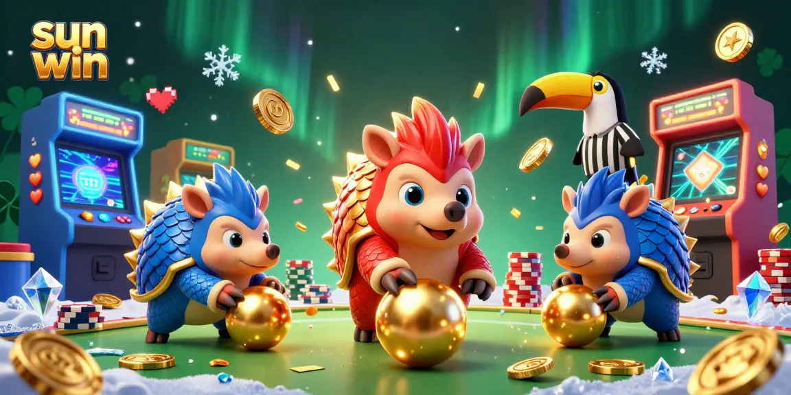 Experience winning moments with Sun Win in a vibrant cartoon casino showdown!