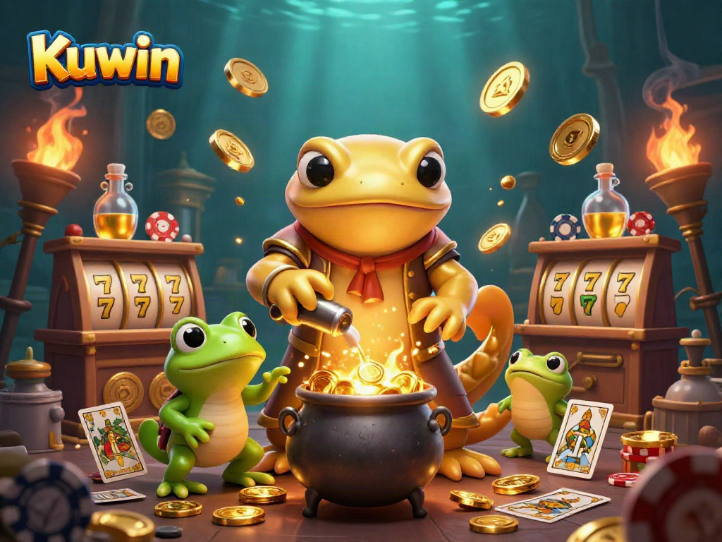 Kuwin delivers exciting online gaming experiences, showcasing dynamic characters and vibrant casino elements.