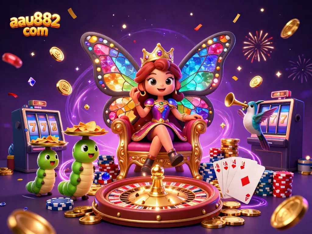 Engage in exhilarating gameplay with aau882 com's charming butterfly queen and dynamic casino elements.