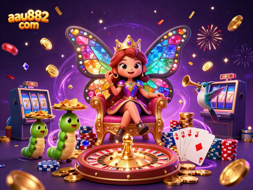 Engage in exhilarating gameplay with aau882 com's charming butterfly queen and dynamic casino elements.