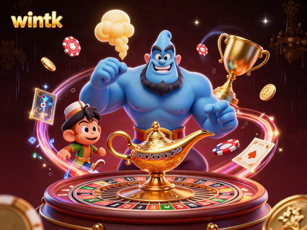 Engage in thrilling roulette action at wintk with vibrant characters and casino elements.