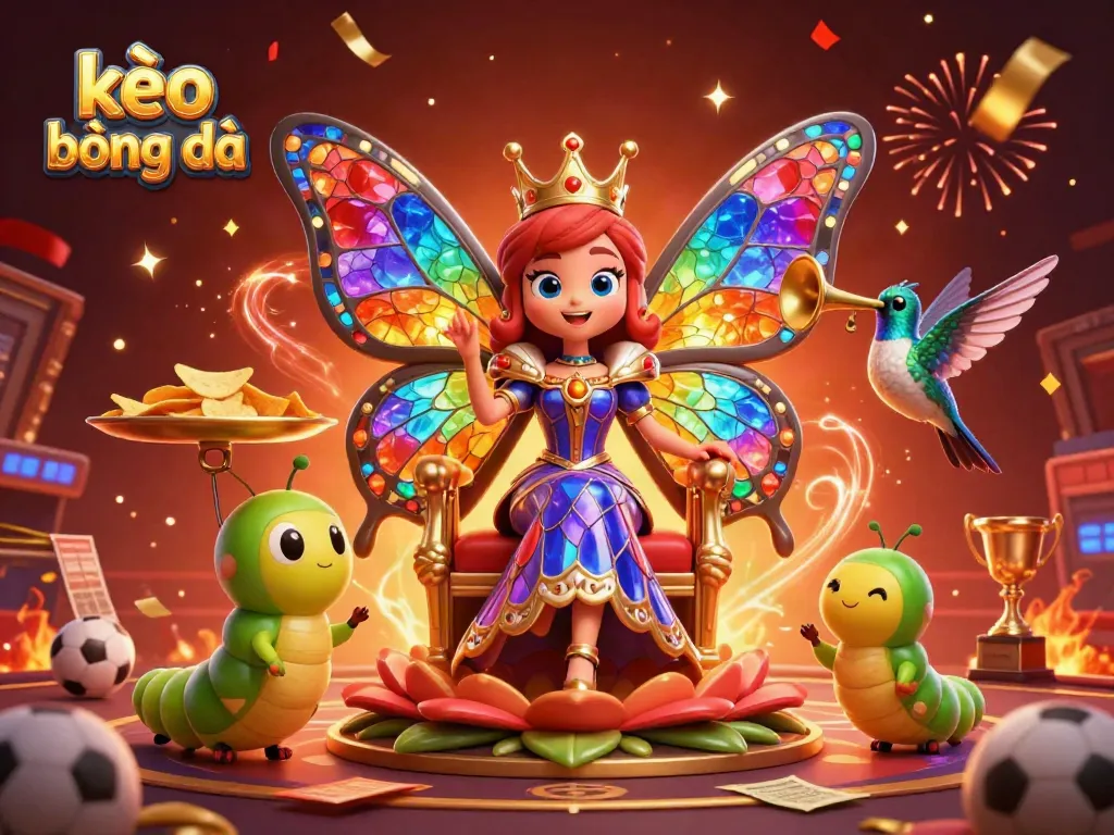 Engage in kèo bóng đá as the butterfly queen presides over a vibrant sports betting scene.