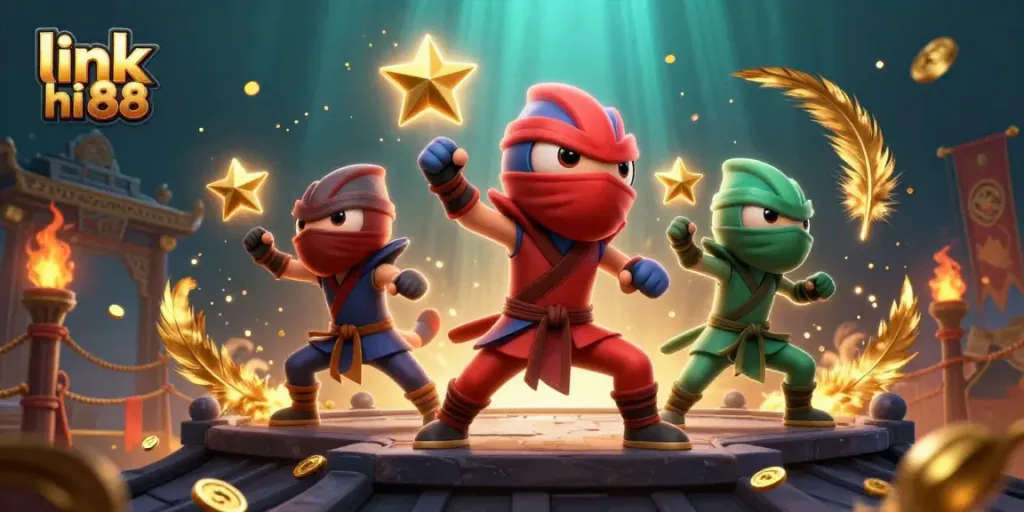 Experience the excitement of link hi88 with dynamic chameleon ninjas and vibrant casino elements.