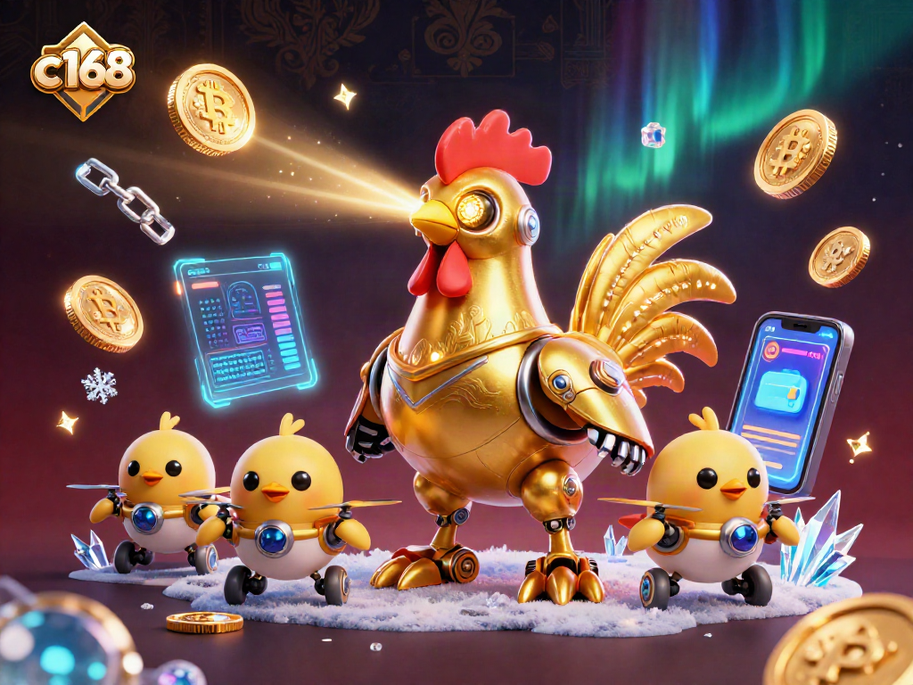 Experience thrilling action at c168 with vibrant 3D robot characters and engaging gambling elements.