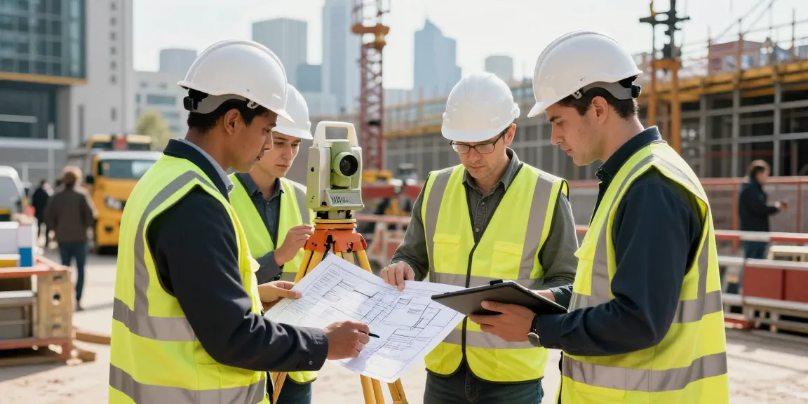 Surveyors conducting precise measurements and surveys in London, ensuring accurate data for all surveys.