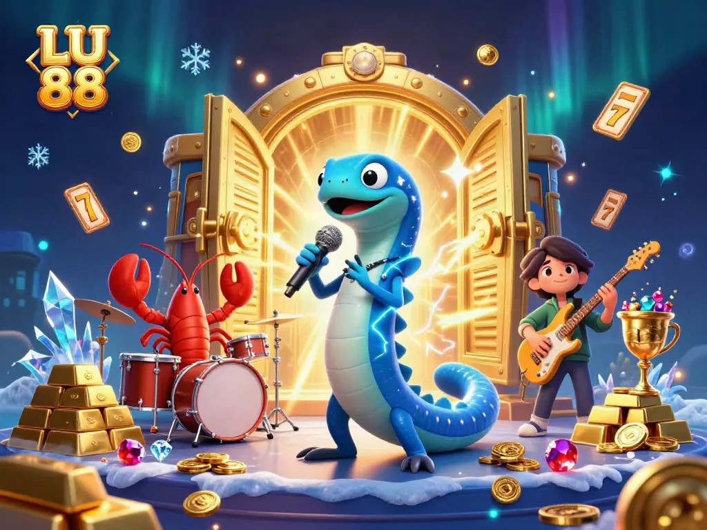 Join the vibrant scene at LU 88's underwater casino with electric eel DJ and treasures.