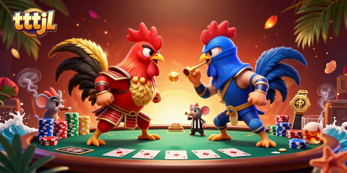 Engage in thrilling battles at tttjl's vibrant poker arena with dynamic character action.