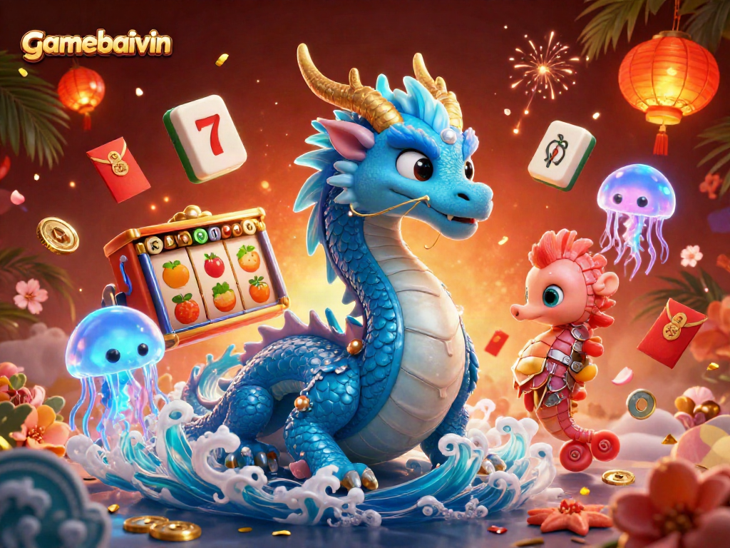 Experience the excitement of gamebaivin with vibrant 3D casino-style characters and rich gaming elements.