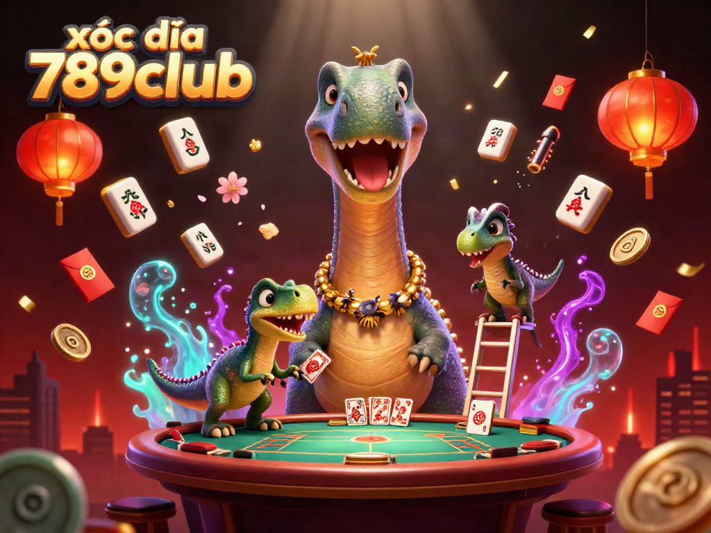 Experience the excitement of xóc đĩa 789club with this vibrant casino illustration showcasing dynamic gameplay elements.