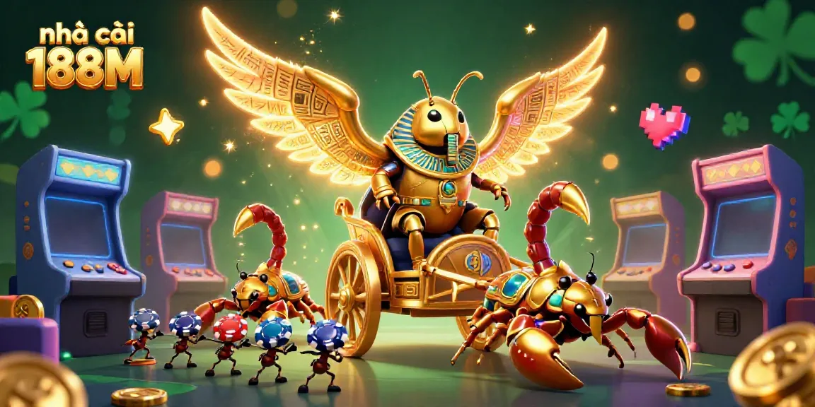 Engage in exhilarating gameplay at nhà cái 188M with a vibrant 3D casino illustration featuring mythical characters and gaming elements.