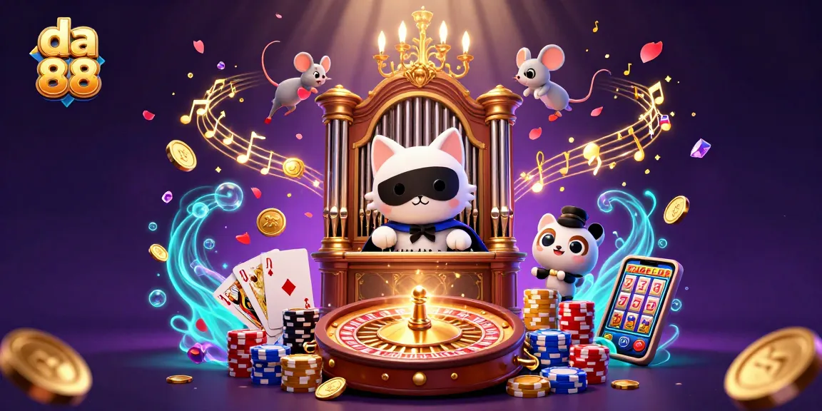 Experience da 88 with vibrant casino elements and animated characters in a dynamic gaming scene.
