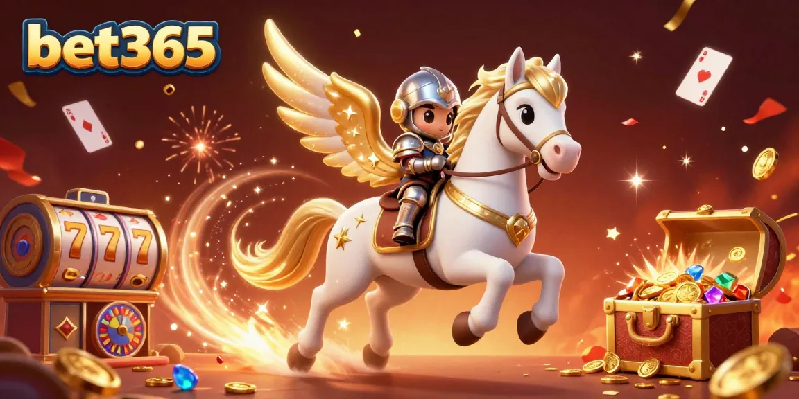 Experience thrilling gameplay at bet365 with a celestial knight exploring a vibrant casino world.