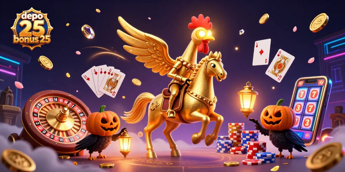 Mengklaim depo 25 bonus 25 sambil bermain slot di kasino malam hari yang magis.