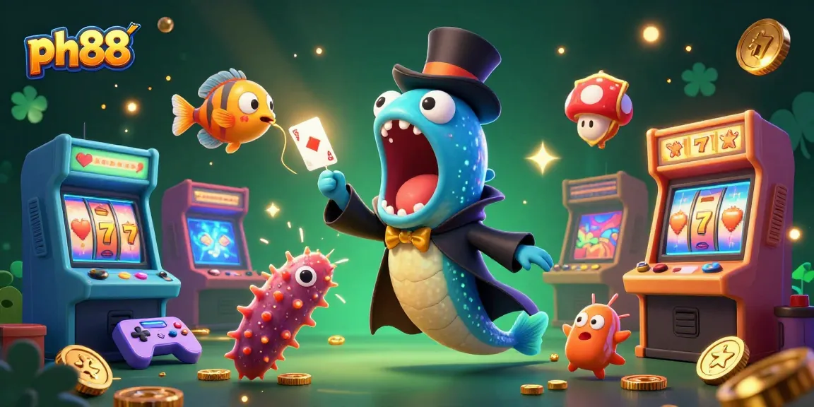 Experience thrilling gaming with ph88 visuals, showcasing unique characters in a vibrant casino setting.