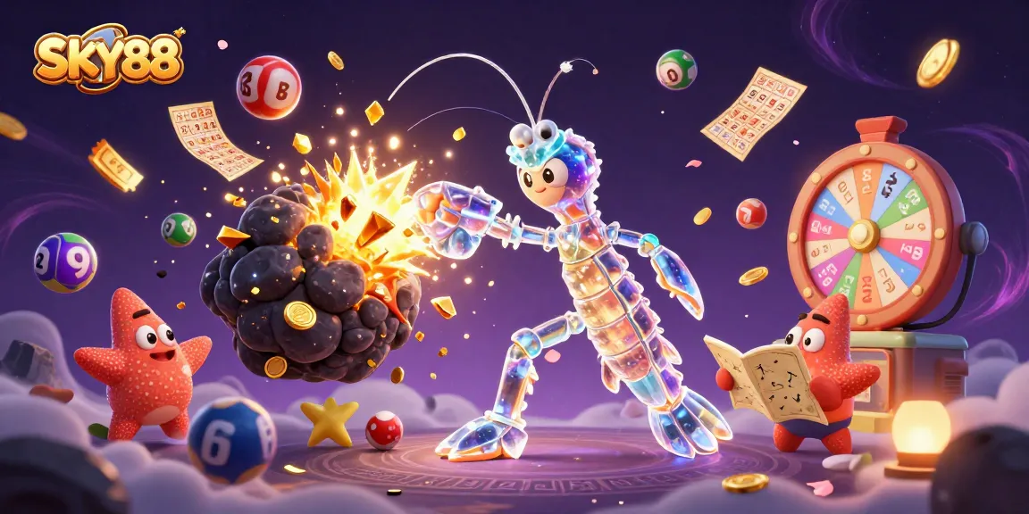 Engage in thrilling gaming at SKY88 with galactic samurai, golden gems, and vibrant lottery elements.