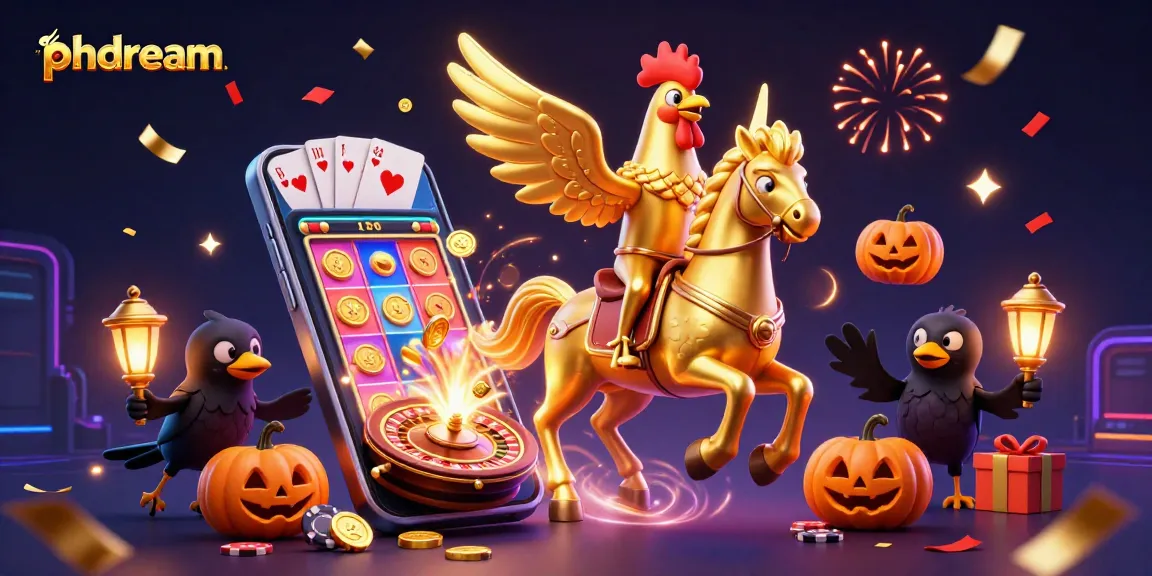 Experience thrilling gameplay at phdream with a vibrant casino scene featuring dynamic slot games and unique characters.