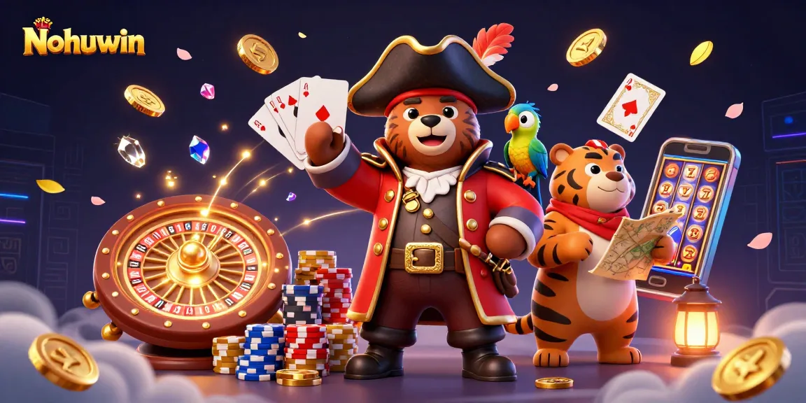 Nohuwin showcases an immersive 3D casino experience filled with vibrant characters and action.