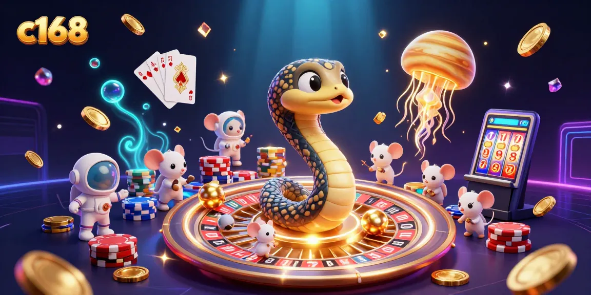Experience thrilling gaming at C168 with cosmic dealers and playful astronauts navigating roulette rings!