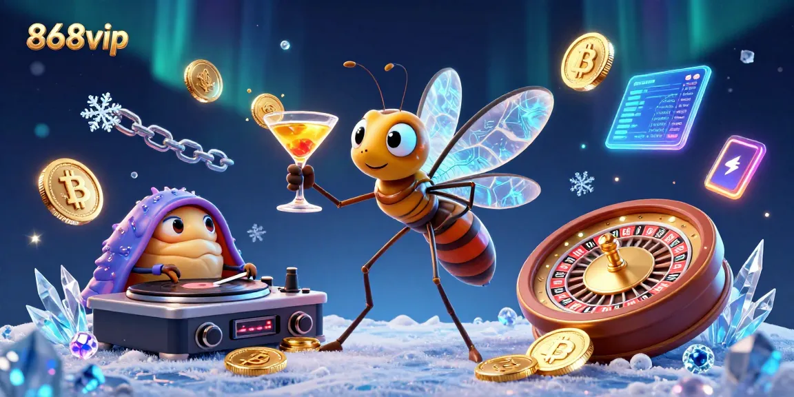 Dynamic 3D illustration showcasing 868vip casino mascot and DJ engaging in vibrant gaming elements.