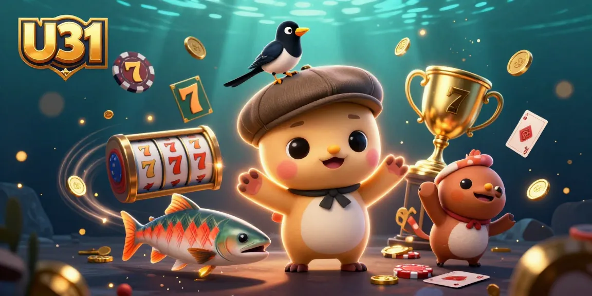 U31 offers thrilling slot gameplay with cartoon characters in a vibrant casino environment.
