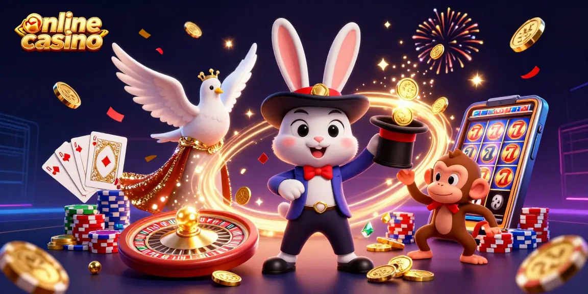 Engage in the thrilling excitement of online casino Australia with a magical 3D scene full of fun characters.