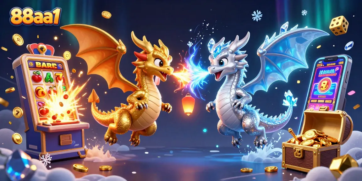Experience thrilling wins at 88aa1 with captivating gold and silver dragons amidst a jackpot explosion.
