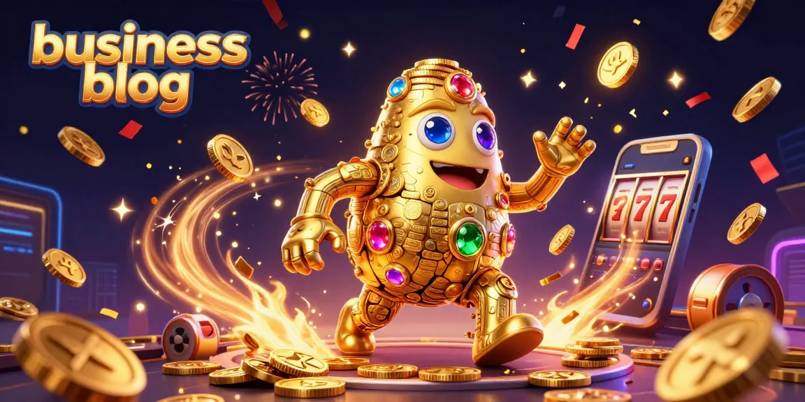 Engage with the business blog world through this vibrant casino-themed 3D illustration.